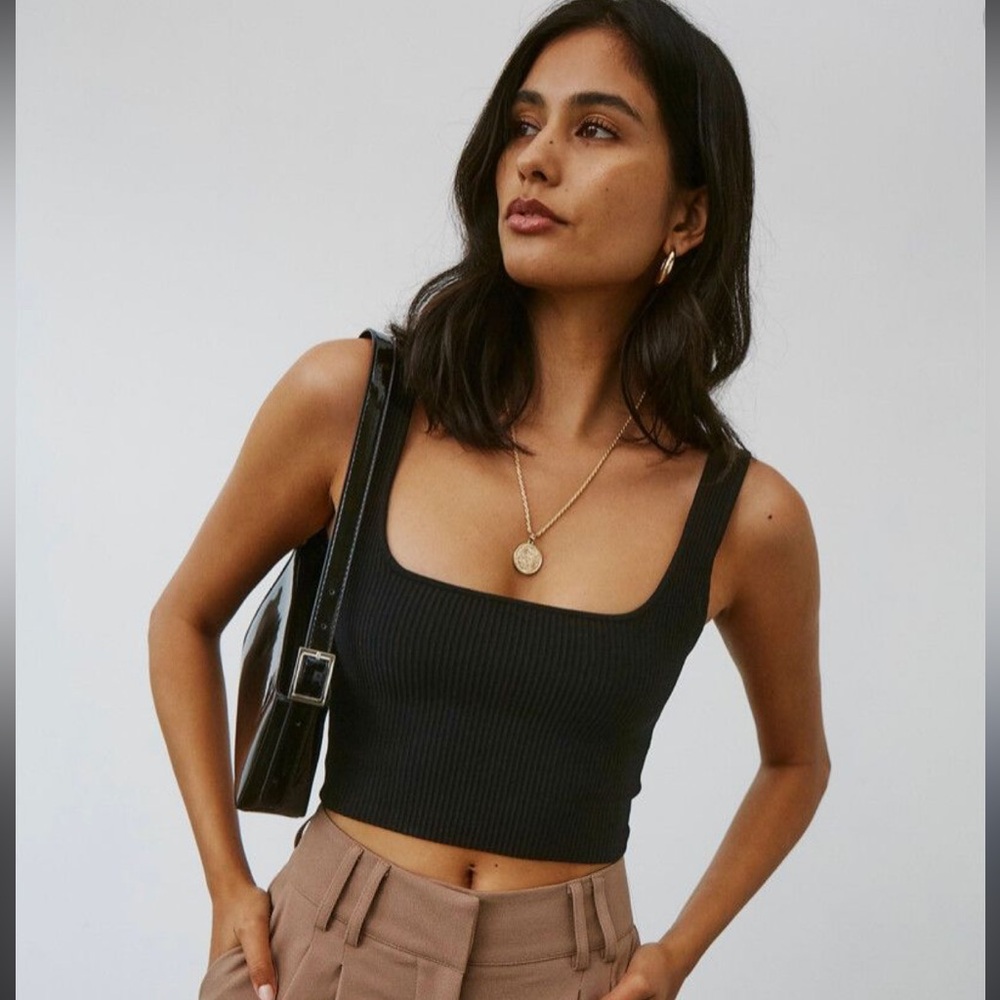 NWOT! Glassons Ribbed Square Neck Crop Top